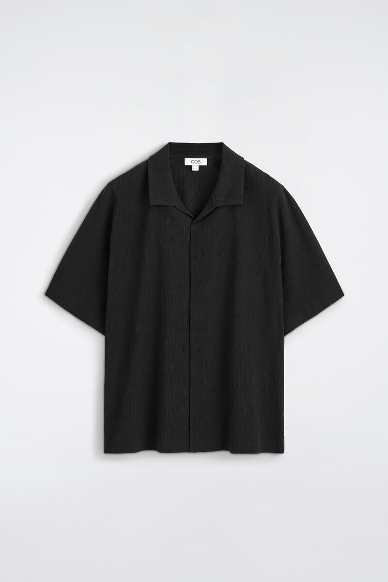シワ加工コットンシャツ